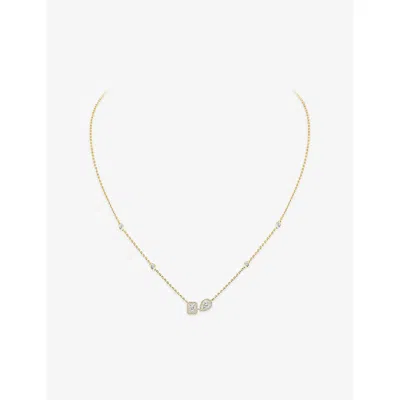 Messika Womens Yellow My Twin 18ct Gold And 0.30ct Diamond Necklac