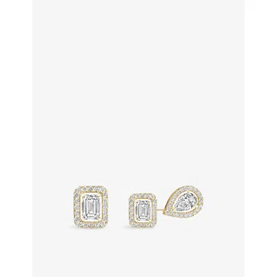 Messika Womens Yellow My Twin 18ct Gold And 0.81ct Diamond Stud Earrings