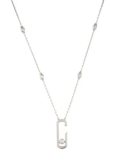 Pre-owned Messika X Gigi Hadid 18k Diamond Move Addiction Pendant Necklace, 19" In Multi