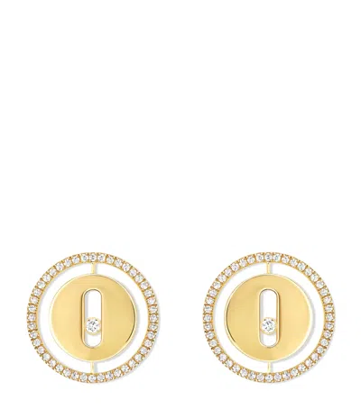Messika Yellow Gold And Diamond Lucky Move Earrings In Gray