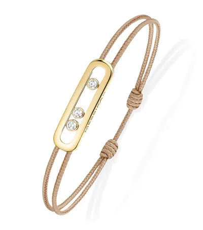 Messika Yellow Gold And Diamond  Cares Bracelet In Black
