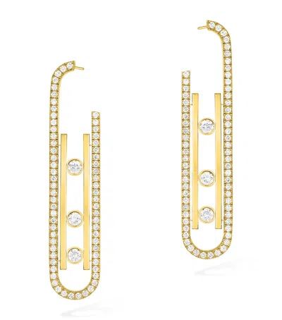 Messika Yellow Gold And Diamond Move 10th Birthday Earrings