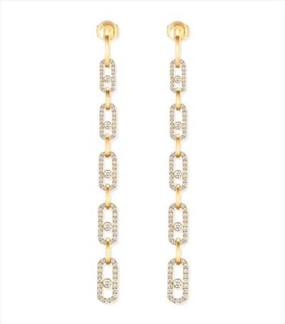 Messika Yellow Gold And Diamond Move Link Earrings