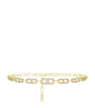 Messika Yellow Gold And Diamond Move Link Necklace