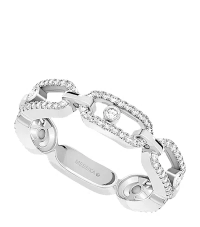 Messika Yellow Gold And Diamond Move Link Pavé Ring