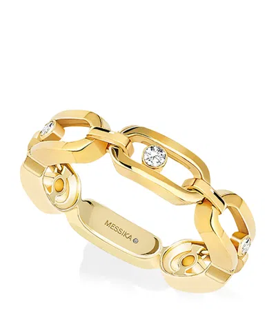 Messika Yellow Gold And Diamond Move Link Ring