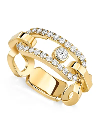 Messika Yellow Gold And Diamond Move Link Ring