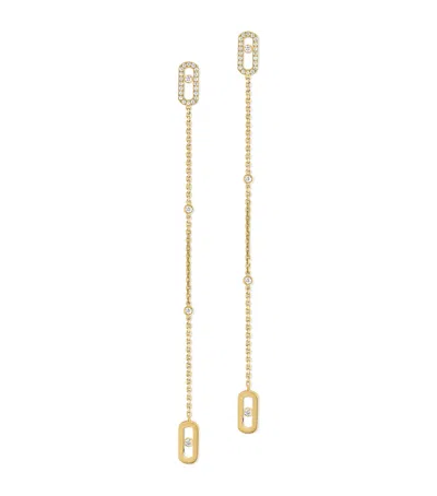 Messika Yellow Gold And Diamond Move Uno Drop Earrings