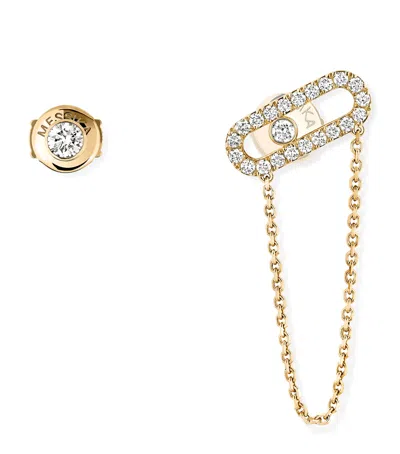 Messika Yellow Gold And Diamond Move Uno Earrings