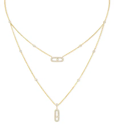 Messika Yellow Gold And Diamond Move Uno Necklace