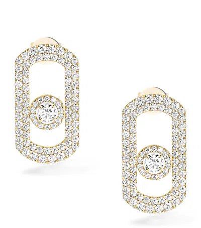Messika Yellow Gold And Diamond So Move Pavé Earrings