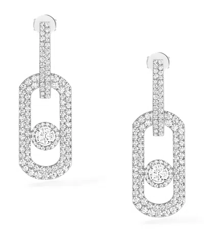 Messika Yellow Gold And Diamond So Move Xl Pavé Earrings In Gray