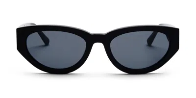 Messy Weekend Audrey Black Grey Women's Sunglasses Black Size 54
