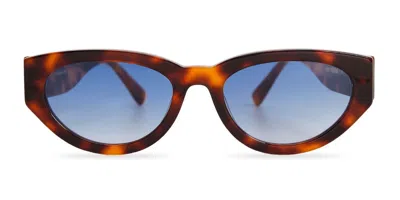 Messy Weekend Audrey Tortoise Blue Women's Sunglasses Tortoiseshell Size 54 In Brown