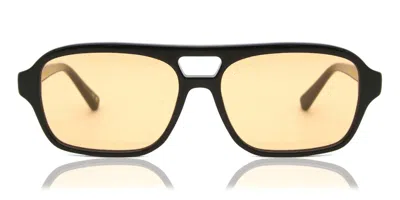 Messy Weekend Burt Black Orange Men's Sunglasses Black Size 56