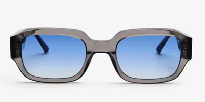 Messy Weekend Downey Grey Crystal Blue Women's Sunglasses Grey Size 52 In Gray