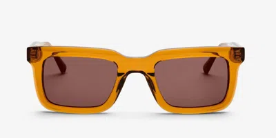 Messy Weekend Gary Coffee Brown Men's Sunglasses Orange Size 51