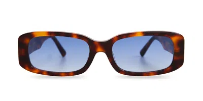 Messy Weekend Roxie Tortoise Blue Women's Sunglasses Tortoiseshell Size 55 In Brown