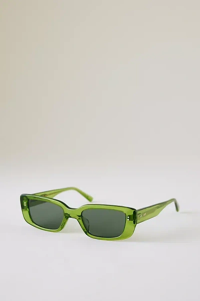Messyweekend Grace Rectangle Sunglasses In Green