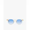 Messyweekend New Depp Round-frame Acetate Sunglasses In Champagne/blue