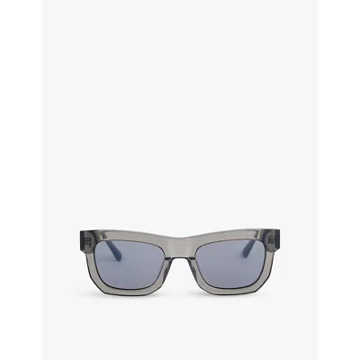 Messyweekend Don Square-frame Acetate Sunglasses In Crystal Grey/grey