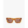 Messyweekend Don Square-frame Acetate Sunglasses In Havana/brown