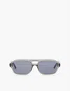 Messyweekend Burt Aviator-frame Acetate Sunglasses In Transparent Grey/grey