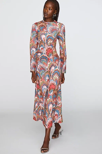Mestiza Gabriella Long-sleeve Midi Dress In Blue