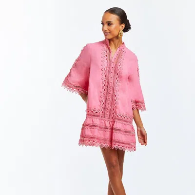 Mestiza Goldie Lace Mini Dress In Pink