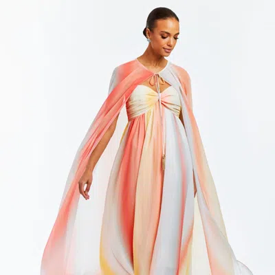 Mestiza Margarita Gown & Cape In Multi