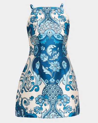 MESTIZA NEW YORK ANISTON SLEEVELESS TWILL FIT-&-FLARE MINI DRESS
