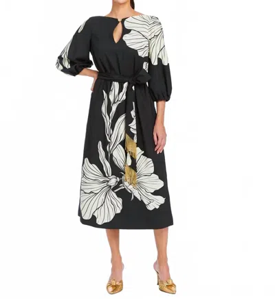 Mestiza New York Bari Midi Dress In Black/ivory