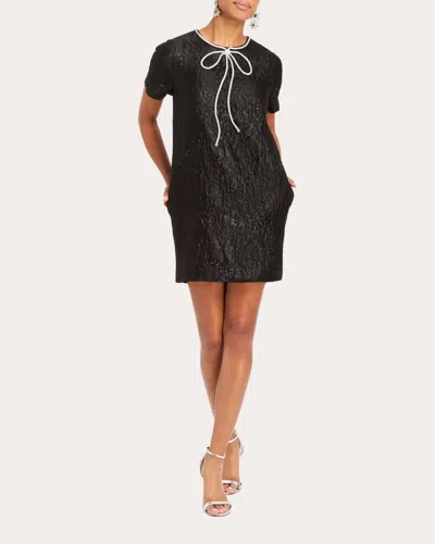 Mestiza New York Bedazzled Bow Dress In Metallic