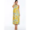 Mestiza New York Bijou Halter Midi Dress In Yellow