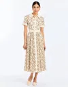 Mestiza New York Billie Pleated Tile-print Midi Shirtdress In White