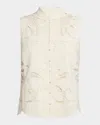 Mestiza New York Bora Bora Scalloped Embroidered Cotton Top