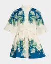 Mestiza New York Carmen Flared Floral-print Mini Dress In Blue