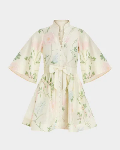 Mestiza New York Carmen Floral-print Bow Mini Dress In Pastel Floral