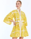 Mestiza New York Carmen Flare-sleeve Bow Mini Dress In Yellow
