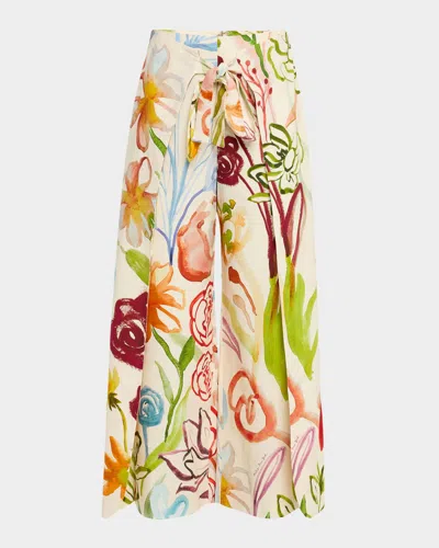 Mestiza New York Chloe Floral-print Cotton Wrap Pants