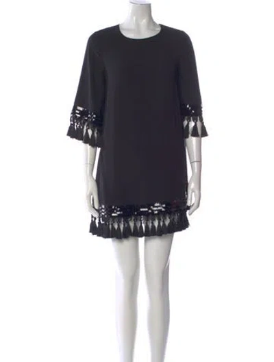 Pre-owned Mestiza New York Crew Neck Mini Dress In Black