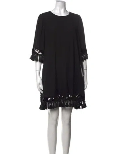 Pre-owned Mestiza New York Crew Neck Mini Dress In Black