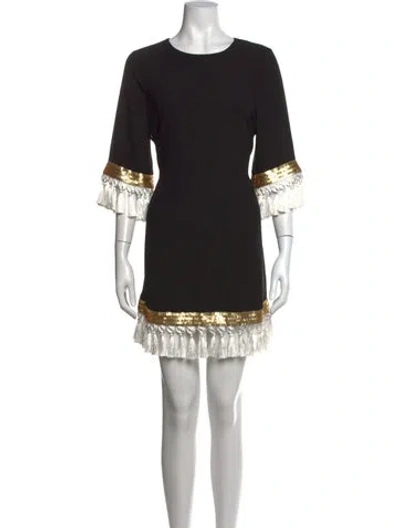 Pre-owned Mestiza New York Crew Neck Mini Dress In Black