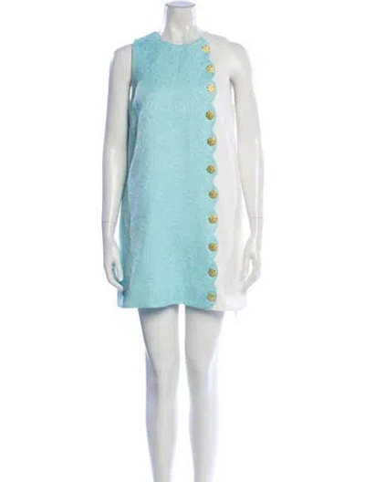 Pre-owned Mestiza New York Crew Neck Mini Dress In Green
