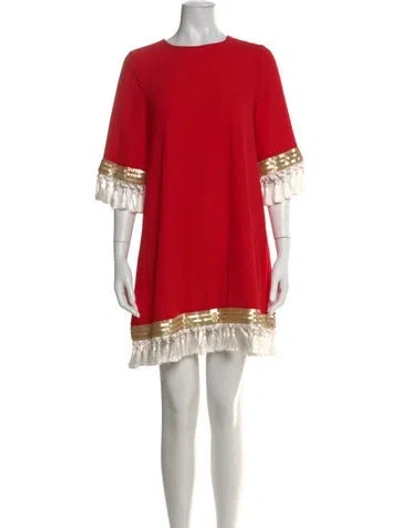 Pre-owned Mestiza New York Crew Neck Mini Dress In Red