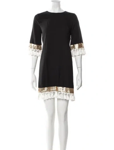 Pre-owned Mestiza New York Crew Neck Mini Dress W/ Tags In Black