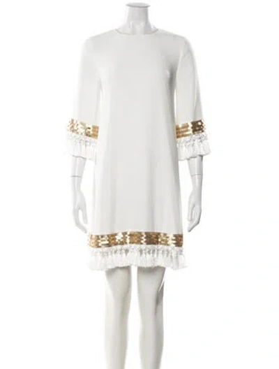 Pre-owned Mestiza New York Crew Neck Mini Dress In White