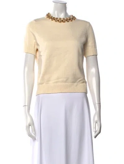 Pre-owned Mestiza New York Crew Neck Short Sleeve Top In Neutral