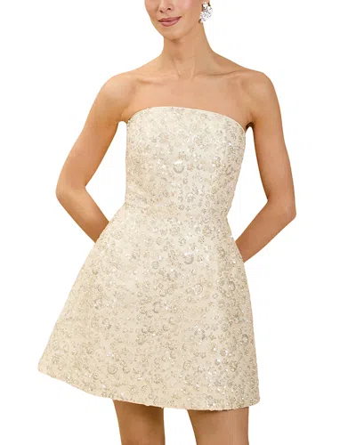 Mestiza New York Dottie Beaded Mini Dress In Neutral