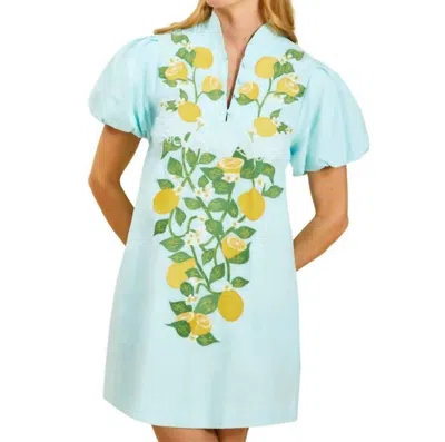 Mestiza New York Elliana Barong Mini Dress In Sorrento Citrus In Animal Print